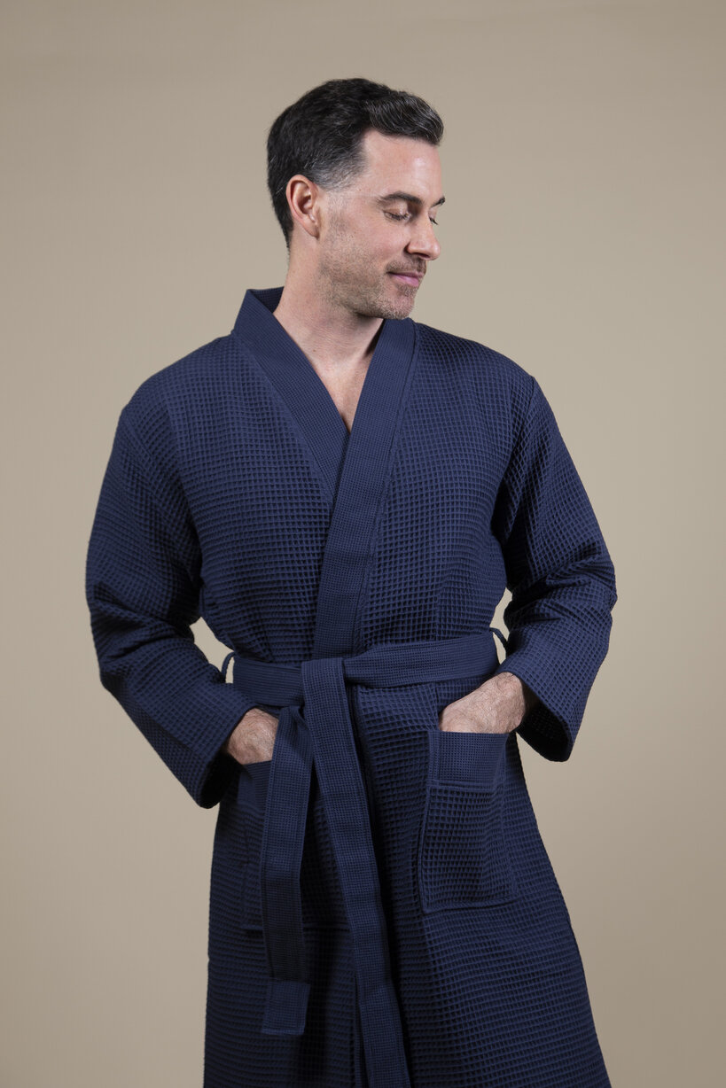 Badjas Heren Kimono Donkerblauw