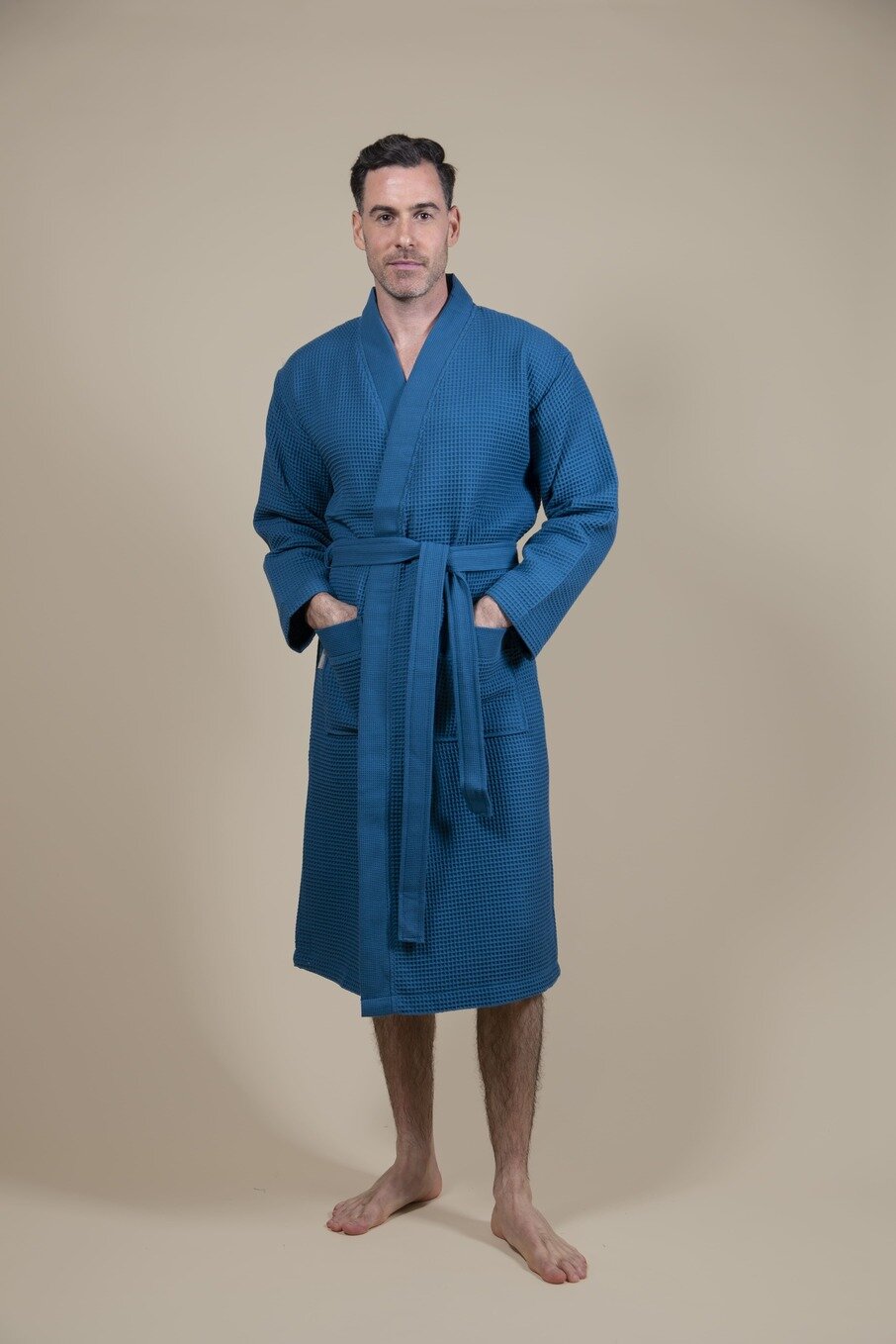 Badjas Heren Kimono Azur Blauw